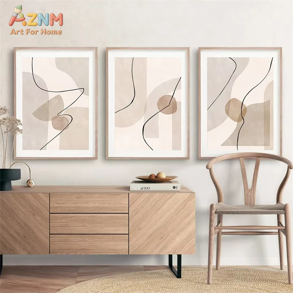 Abstract Beige Geometry Line W - đánh giá và giá Interior Design Modern