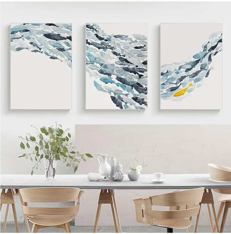 3PCS Watercolor Fish Group Wal - đánh giá và giá Interior Design Studio