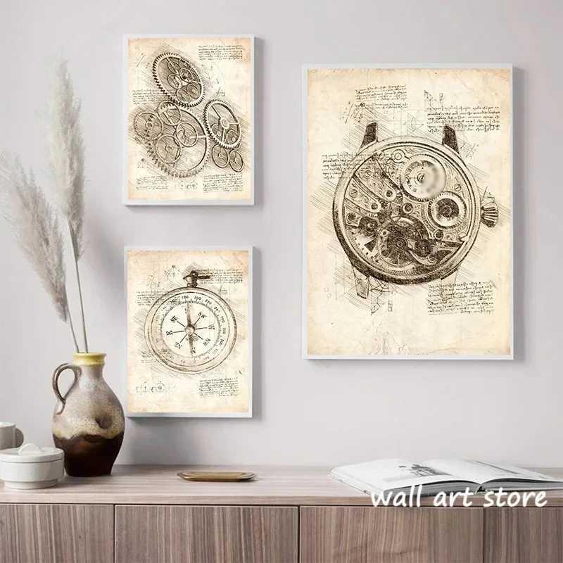 Vintage Watch Sketch Poster Ge - đánh giá và giá Interior Design Studio