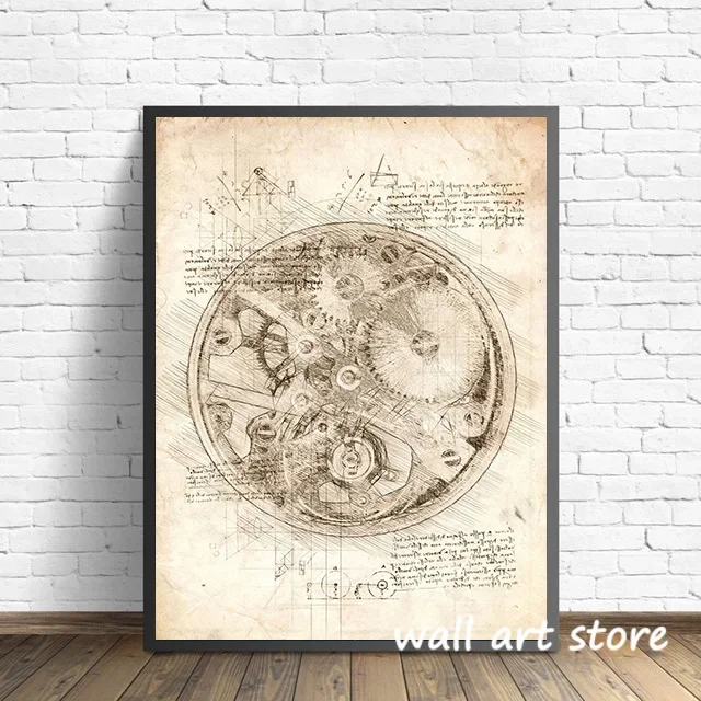 Vintage Watch Sketch Poster Ge - đánh giá và giá Interior Design Studio