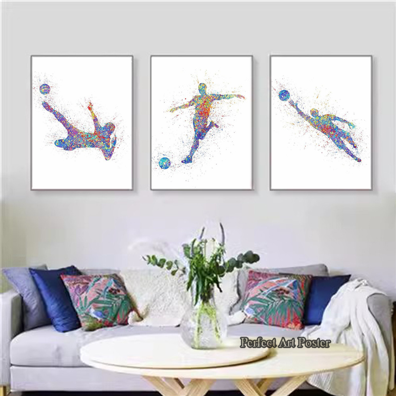 Watercolor Football Man Playin - đánh giá và giá Interior Design Studio