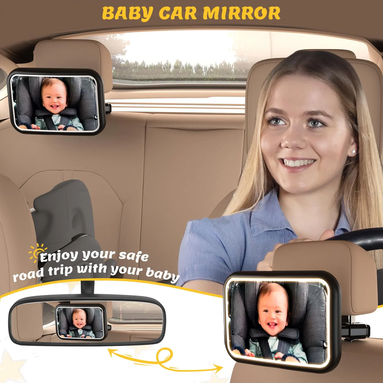 Baby Car Mirror with Light, 7  - đánh giá và giá Interior Design Remote