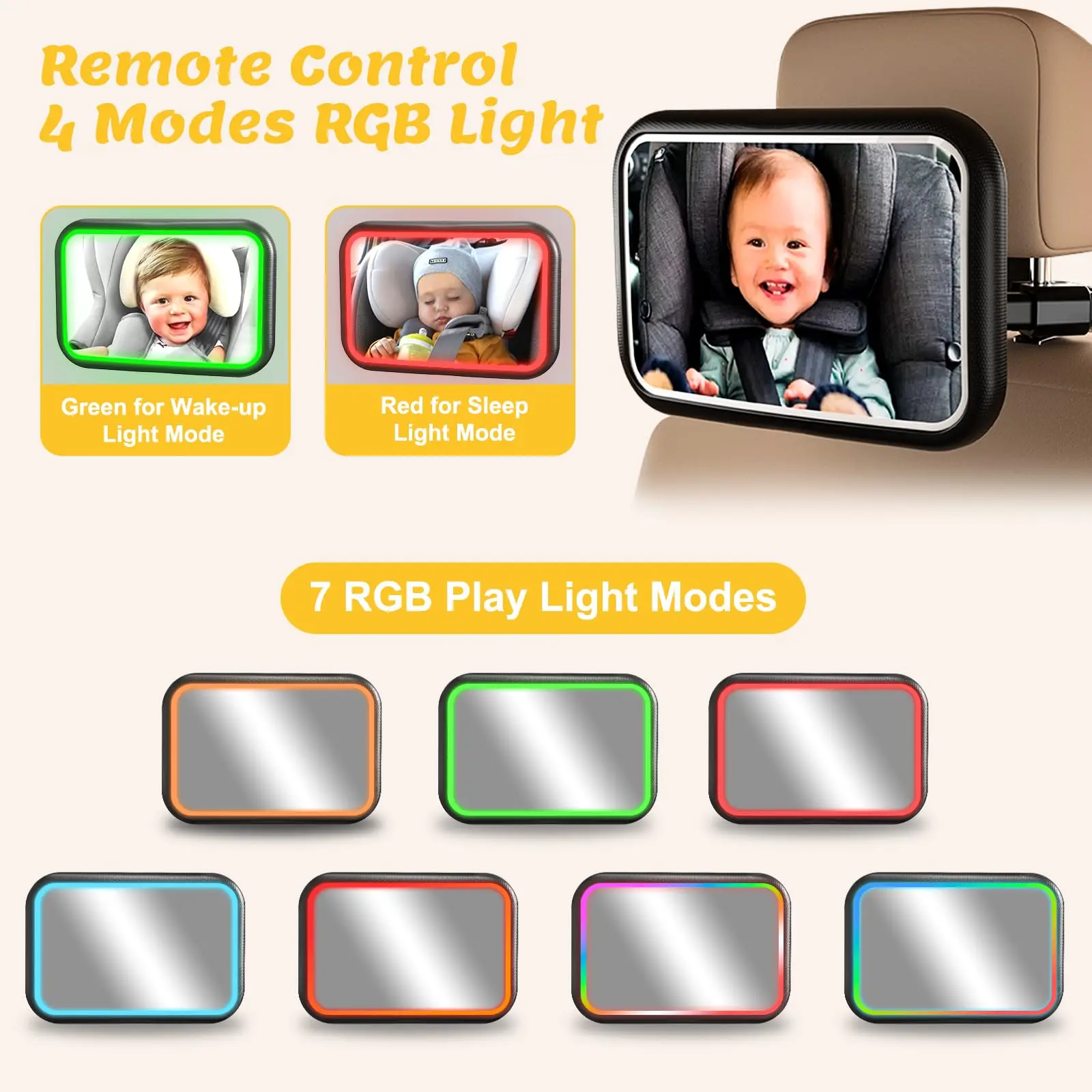 Baby Car Mirror with Light, 7  - đánh giá và giá Interior Design Remote