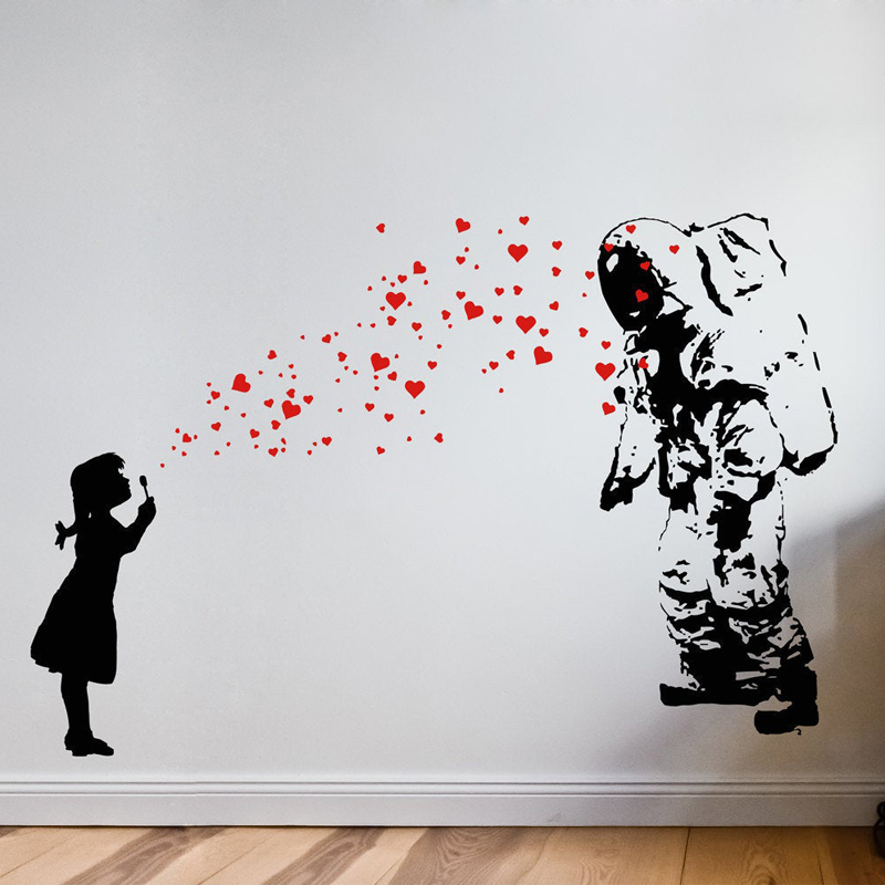 Wall Decal ASTRONAUT & HEART B - đánh giá và giá Interior Design Layout