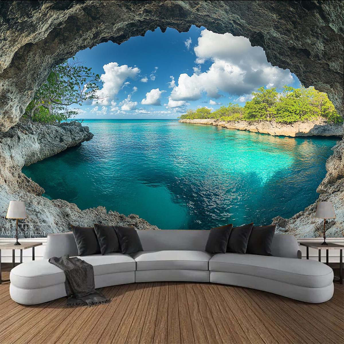 1pc Beach Blue Sky Tapestry -  - đánh giá và giá Interior Design Years Of School